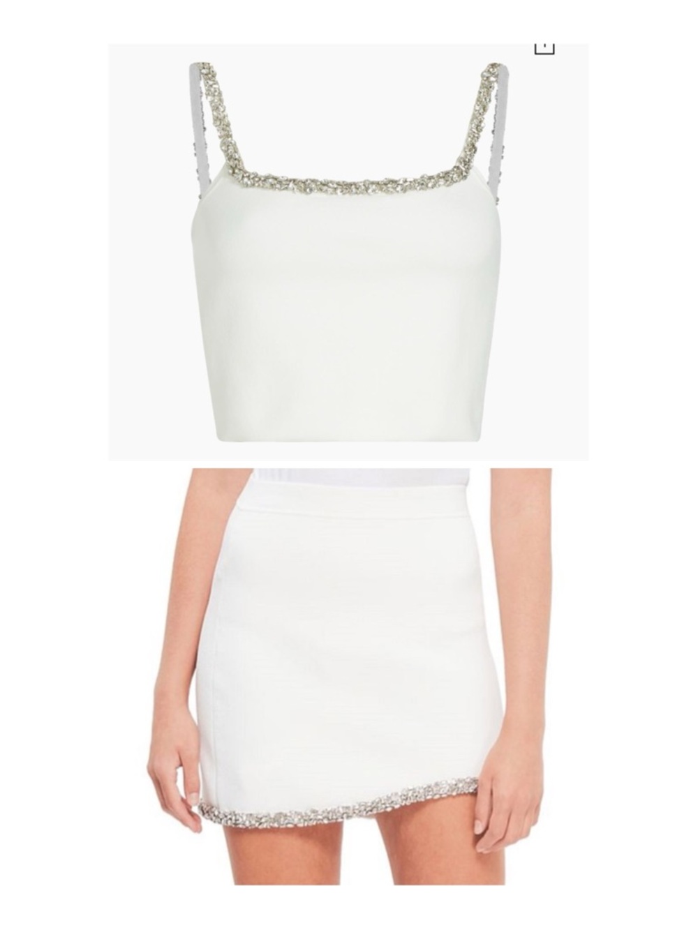SIMKHAI White Crystal trim tank + skirt